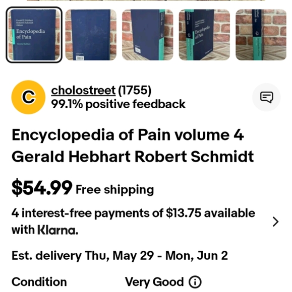 Encyclopedia Of Pain Volume Two Second Edition 2013 Gerald F Gebhart Hardcover - Picture 4 of 4